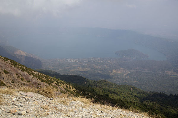 View towards Coatepeque lake from the top of Santa Ana, Santa Ana volcano, El Salvador