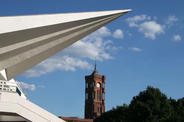 Tower of Rotes Rathaus seen from Alexanderplatz, Alexanderplatz, Germany
