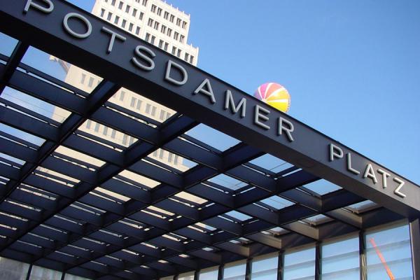 Potsdamer Platz: entrance to railway station, Germany Entrance to the railway station, Germany