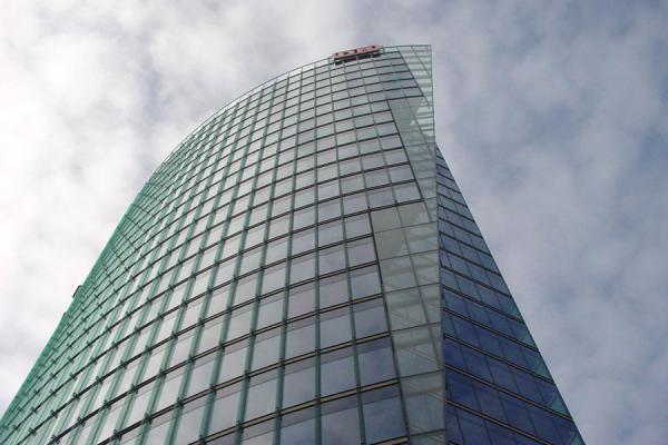 Deutsche Bahn building from below, Germany