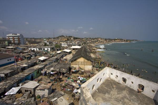 Looking east from atop Cape Coast castle | Cape Coast castle | Ghana