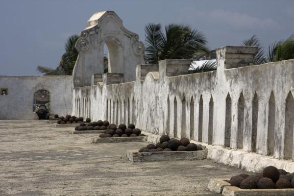 Cannonballs and wall of Cape Coast castle | Cape Coast castle | Ghana