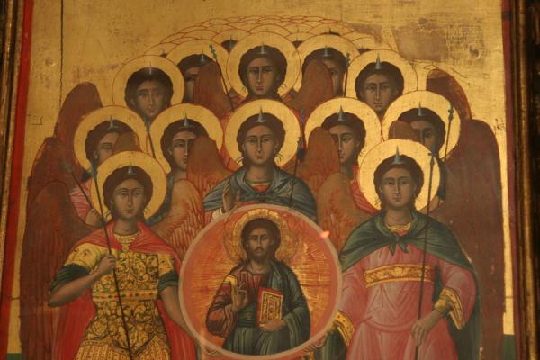 Detail of religious painting in the Zoodochou Pigi monastery, Greece