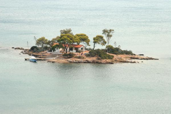 Small island off the coast of Poros, Greece