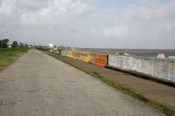 Pedestrians and cyclists can enjoy this stretch of seawall, Guyana