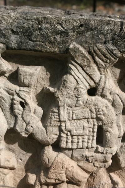 Detail of Altar Q with one of the rulers of the Maya empire, Copán, Honduras