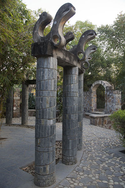Decorative columns in the Garden of Five Senses | Garden of Five Senses | India