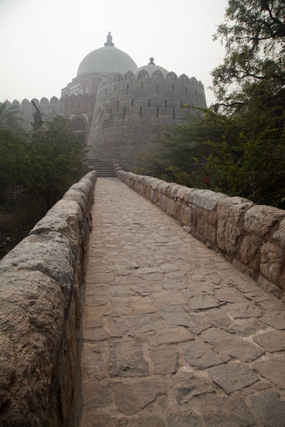 The causeway which links the mausoleum of Ghiyath al-Din with Tughlaqabad Fort, India