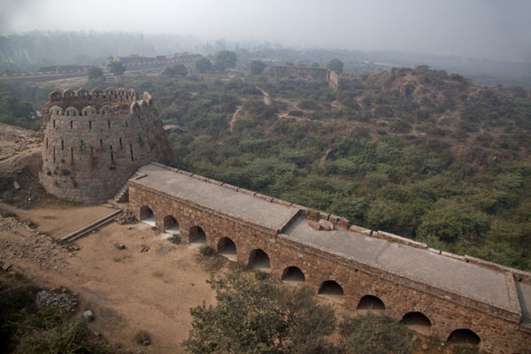 View from one of the highest points of Tughlaqabad, India