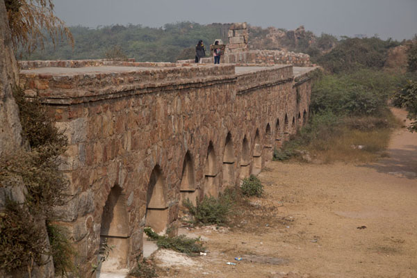 Arched wall, part of the defensive structure of Tughlaqabad Fort, India