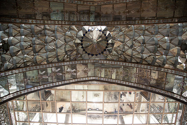 Foto van Looking up the ceiling of the mirrors in Takht-e MarmarTeheran - Iran