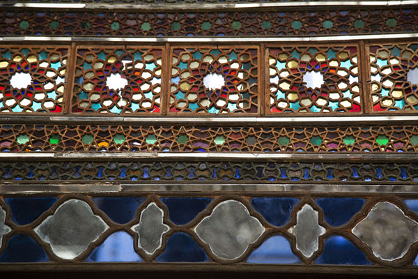 Foto van Stained glass and mirrors in the Takht-e MarmarTeheran - Iran