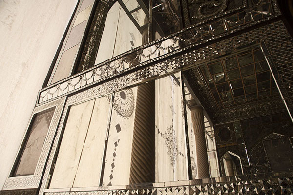 Foto van The mirrors in the Takht-e Marmar, verandah in which the marble throne standsTeheran - Iran
