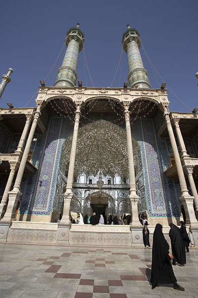 The mirror iwan, the entrance for women to the shrine of Fatima | Hazrat-e Masumeh | Iran