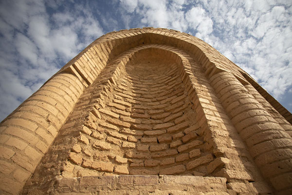 Looking up an alcove near the top of the Minaret of Malwiya, Iraq