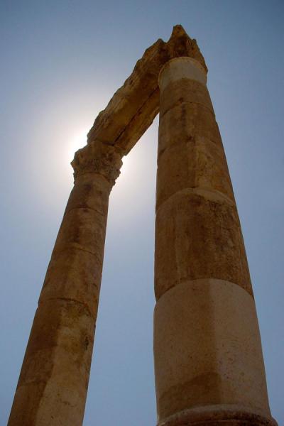 Two of the columns of the Hercules temple, Amman citadel, Jordan