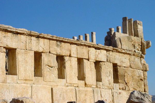 One wall of the Qasr al-Abd castle, Wadi Seer, Jordan