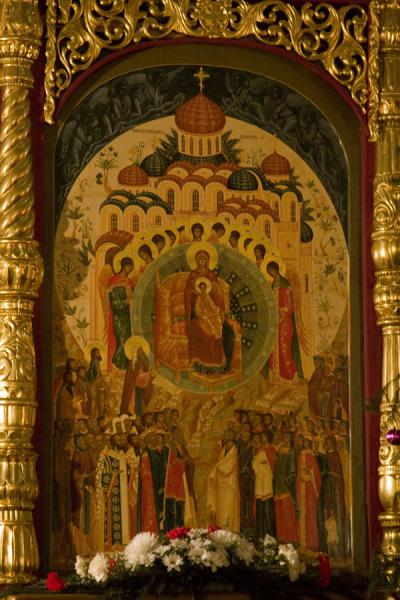 Photo de Icon in the altar of the Cathedral of the Holy AscensionCathÃ©drale de la Sainte Ascension - Kazakhstan