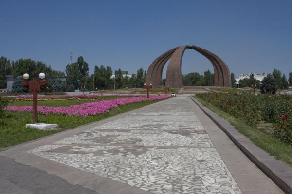 Victory Monument in the middle of Victory Square, Kyrgyzstan View of Victory Square with Victory Monument in the middle, Kyrgyzstan