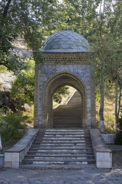 The eastern entrance to Solomon Throne, Kyrgyzstan The entrance to Solomon Throne from the eastern side, Kyrgyzstan