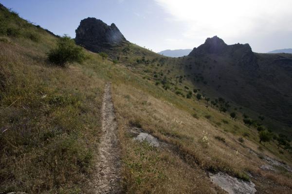 Footpath leading over Solomon Throne, Kyrgyzstan