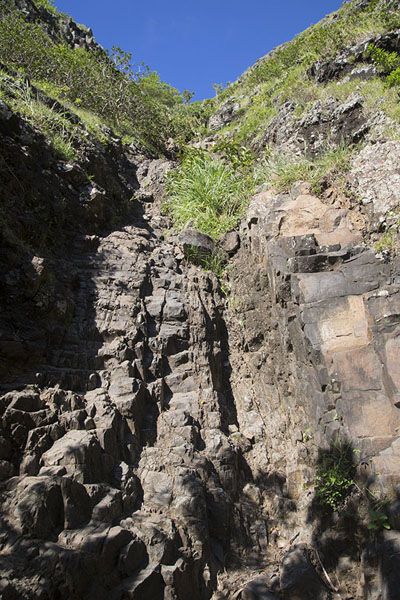 The rocky stretch on the slopes of Le Morne Brabant, Le Morne Brabant, Mauritius