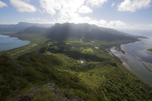 View over the southwestern part of Mauritius from Le Morne Brabant, Mauritius