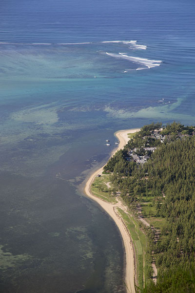 Looking down on the beaches from the mountain, Le Morne Brabant, Mauritius