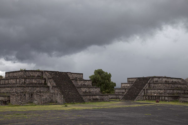 Two platforms on the eastern side of the Plaza of the Moon, Mexico