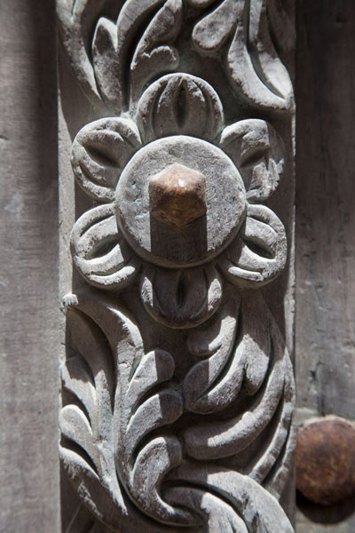 Detail of a decoration on a wooden door on Ilha de Moçambique | Ilha de Moçambique | Mozambique