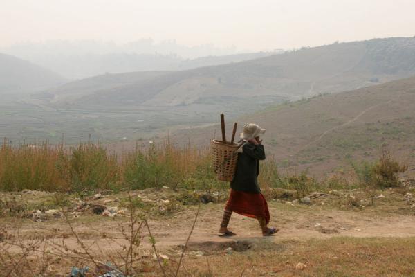 Woman walking in the hills near Kengtung | Kengtung | Myanmar