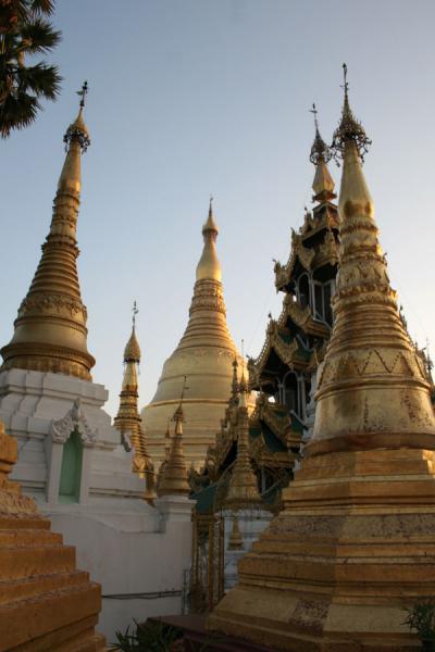 Foto van Some of the smaller stupas of Shwedagon PagodaMyanmar - Myanmar