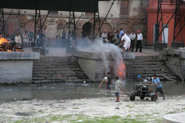 Picture of Clearing a platform for the next cremationKathmandu - Nepal
