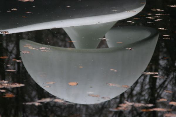 Reflection of the floating sculpture Otterlo by Marta Pan | Kröller Müller Sculpture Garden | Netherlands