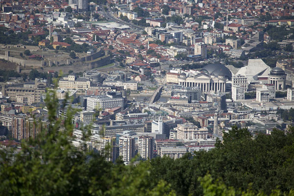 View of the city centre from the top of the mountain, North Macedonia
