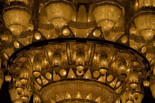 Picture of Close-up of the enormous chandelier with Swarovski crystalsMuscat - Oman