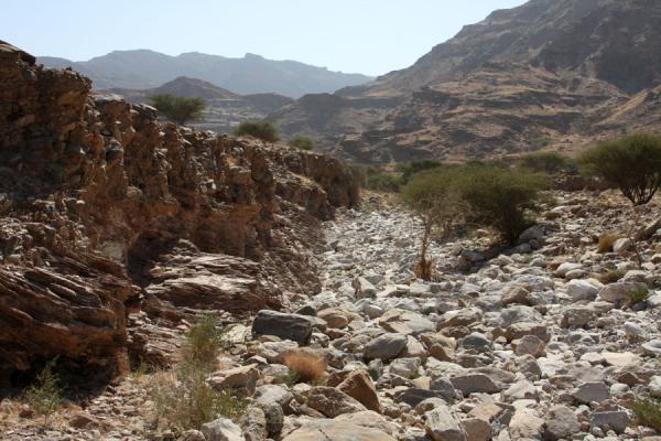 One of the small side rivers of Wadi Mayh, Oman