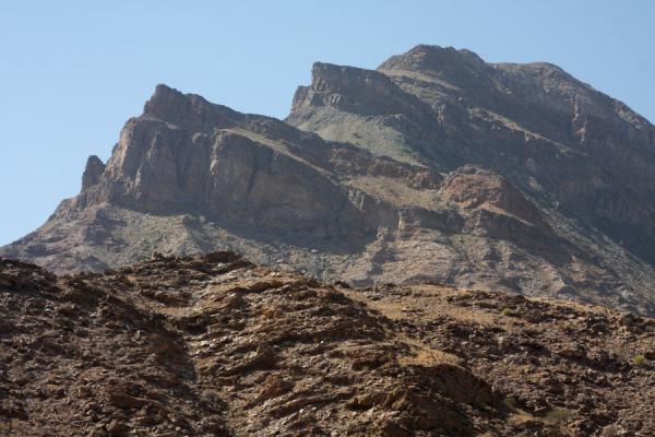 Rugged mountain top in Wadi Mayh, Wadi Mayh, Oman