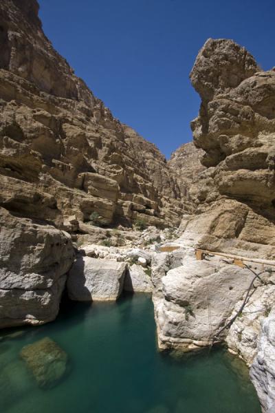 Deep pool near the beginning of Wadi Shab, Oman