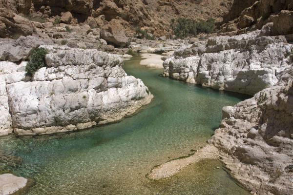 One of the larger pools between the rocks of Wadi Shab, Oman