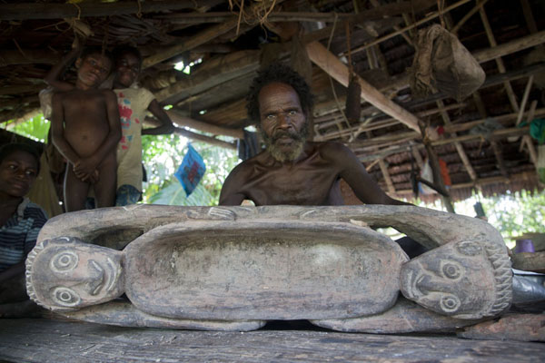 Papua showing his work of art in a village on the Keram river | Keram river | Papua New Guinea