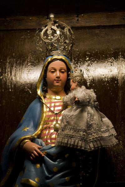 Detail of statue in San Francisco church, Peru