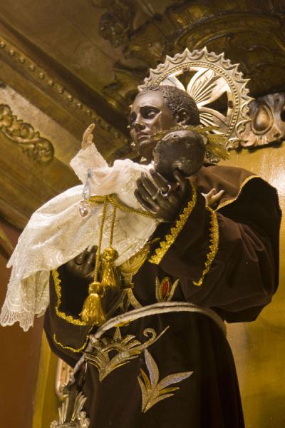Detail of statue with Jesus in San Francisco church, Peru