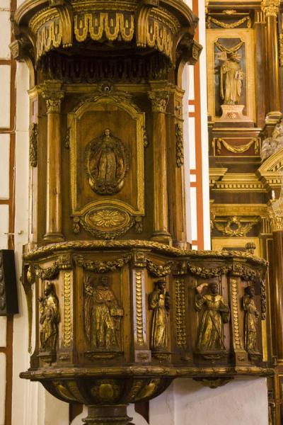 Pulpit in the San Francisco church, Peru