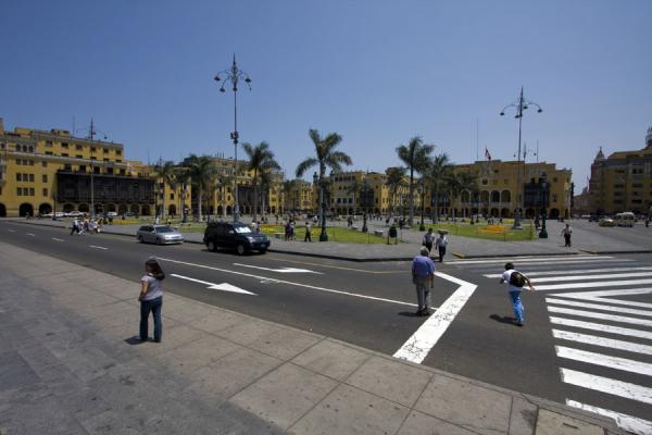 View of the Plaza de Armas from the eastern side, Peru