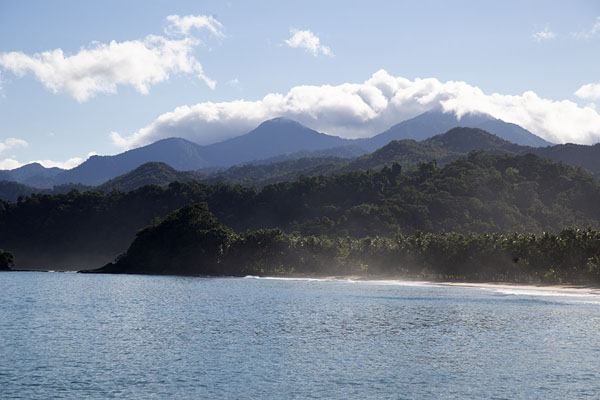 Landscape with beach and St Paul mountain range under which the subterranean river runs | Puerto Princesa Subterranean River | Philippines