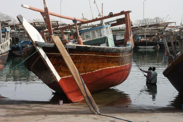 One of the boats being repaired | Al Khor vissers | Qatar