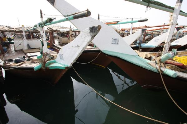 Traditional dhows moored in Al Khor | Al Khor vissers | Qatar