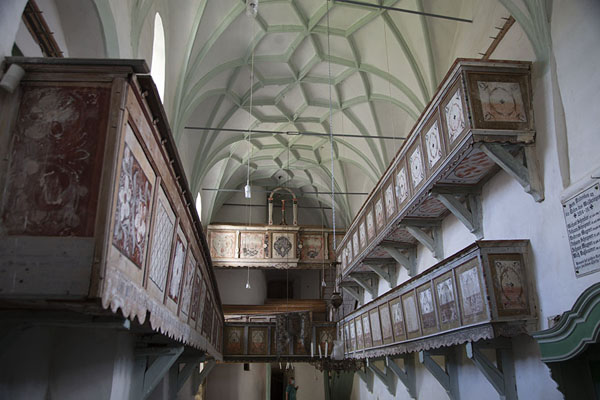 The interior of the fortified church of Buneşti, Romania