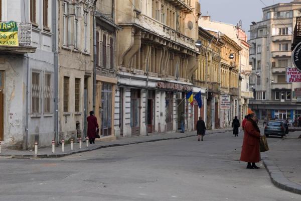 People in Franceză street in the historic quarter, Lipscani historic quarter, Romania
